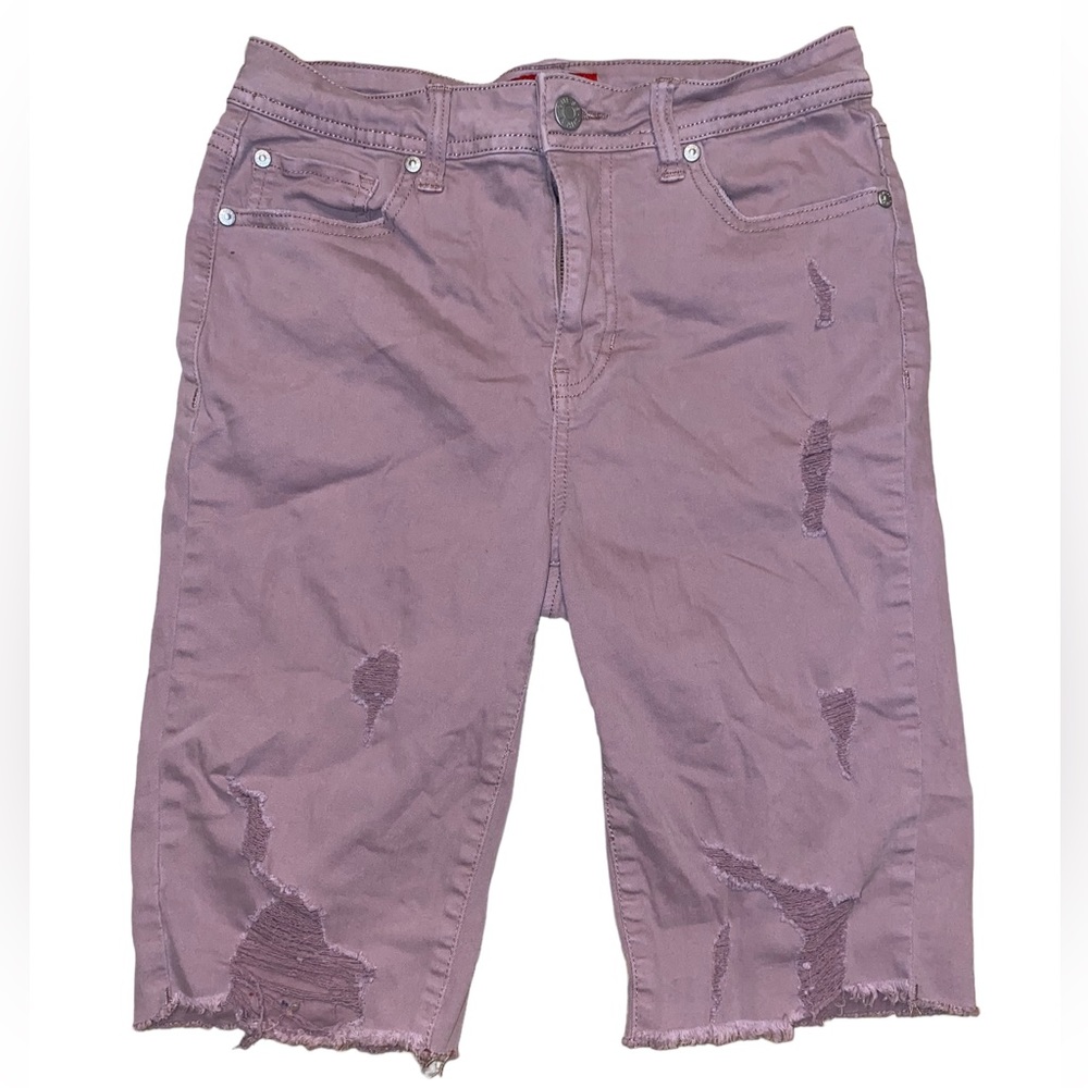 Lavender GUESS Distressed Bermuda Shorts Sz 26 NWOT